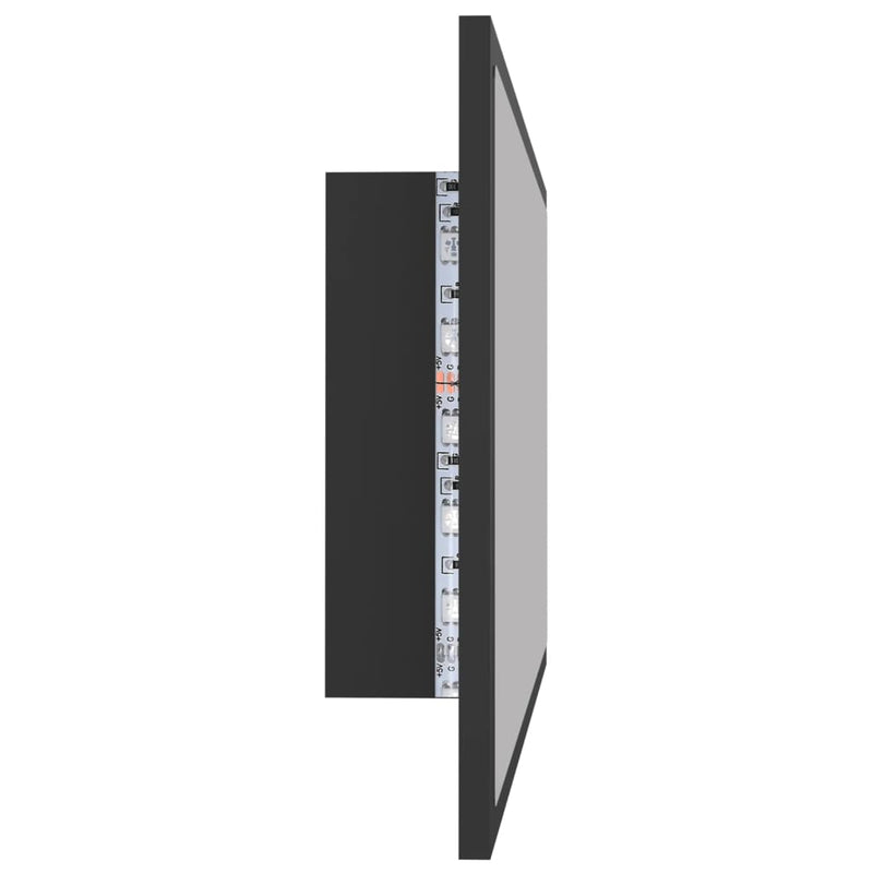 vidaXL LED Bathroom Mirror Grey 80x8.5x37 cm Acrylic