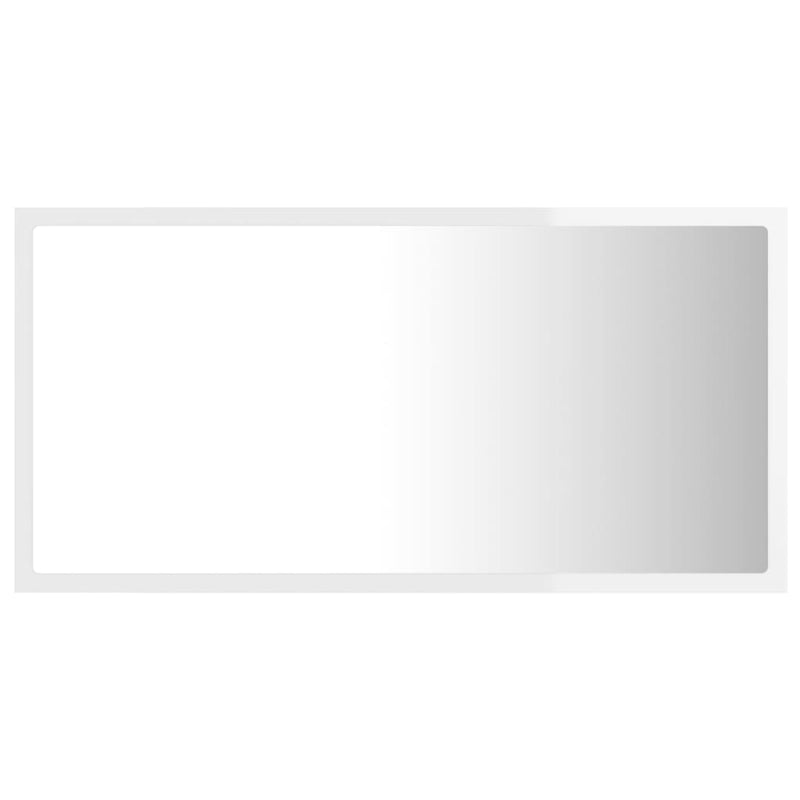 vidaXL LED Bathroom Mirror High Gloss White 80x8.5x37 cm Acrylic
