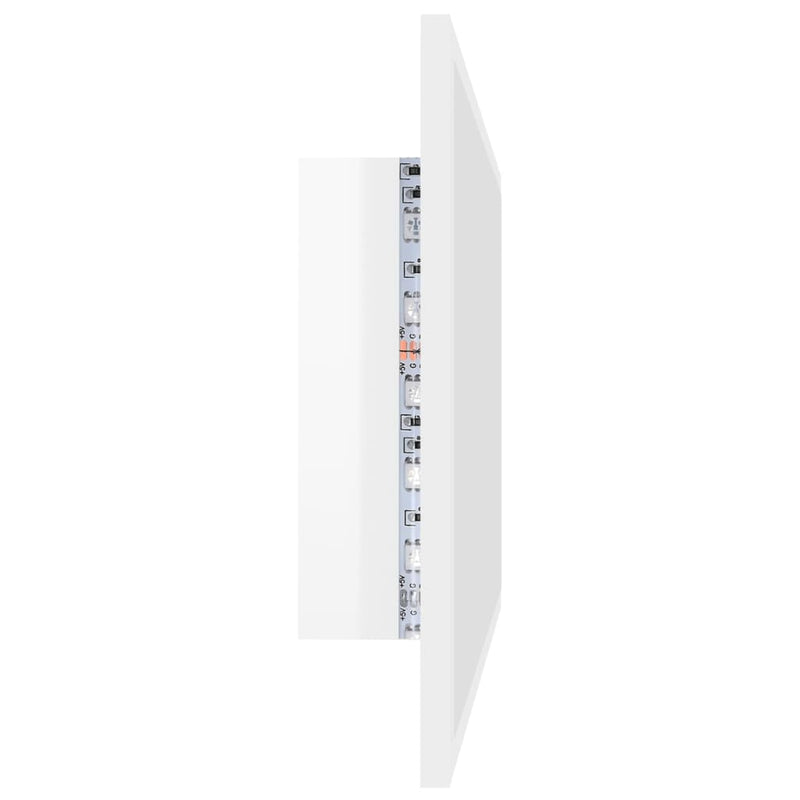 vidaXL LED Bathroom Mirror High Gloss White 80x8.5x37 cm Acrylic