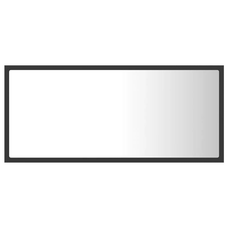 vidaXL LED Bathroom Mirror Grey 90x8.5x37 cm Acrylic
