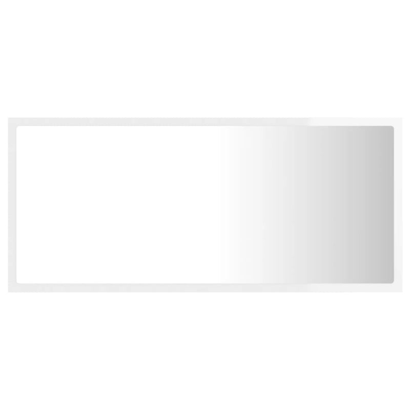 vidaXL LED Bathroom Mirror High Gloss White 90x8.5x37 cm Acrylic