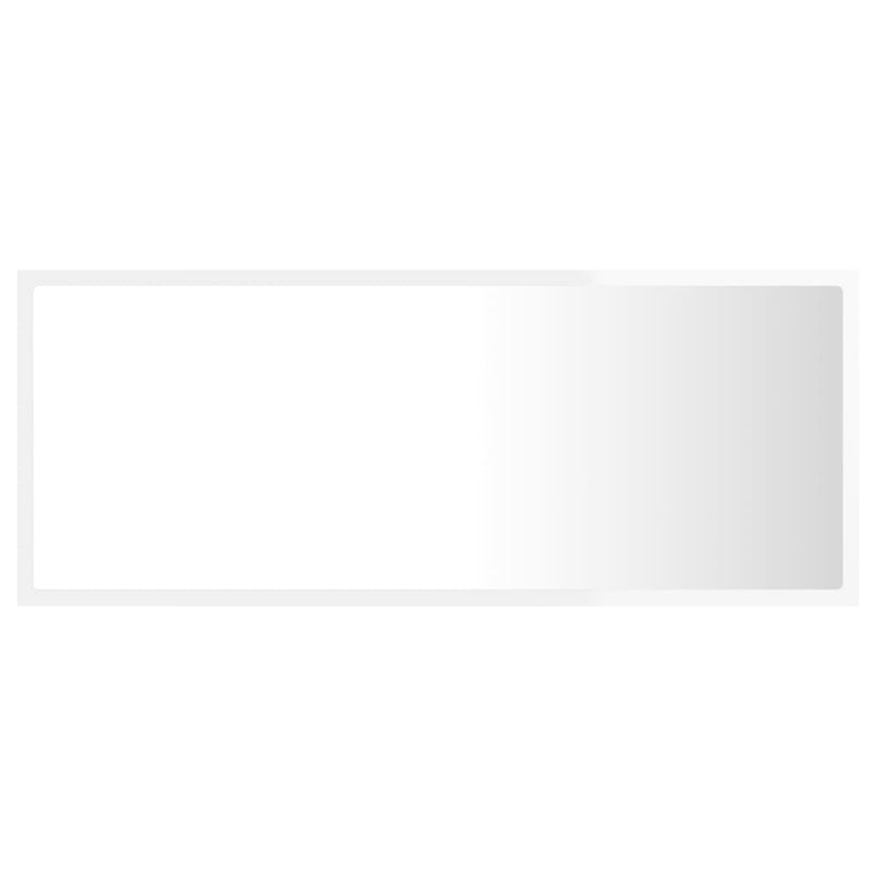vidaXL LED Bathroom Mirror High Gloss White 100x8.5x37 cm Acrylic