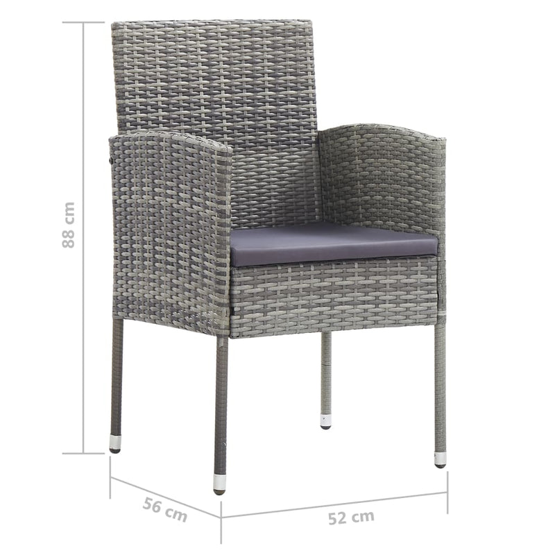 vidaXL 9 Piece Garden Dining Set Poly Rattan Anthracite & Grey