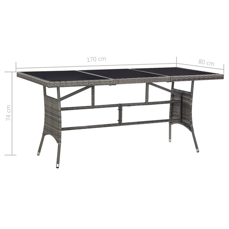 vidaXL 9 Piece Garden Dining Set Poly Rattan Anthracite & Grey