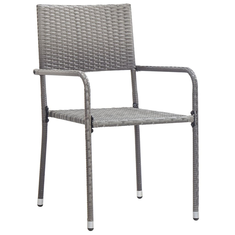 vidaXL 9 Piece Garden Dining Set Poly Rattan Anthracite & Grey