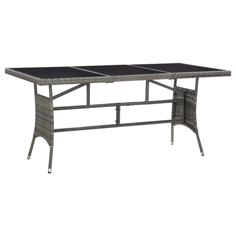 vidaXL 9 Piece Garden Dining Set Poly Rattan Anthracite & Grey