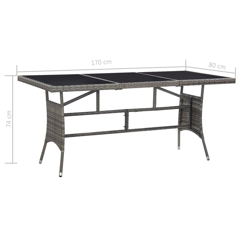 vidaXL 9 Piece Garden Dining Set Poly Rattan Anthracite & Grey