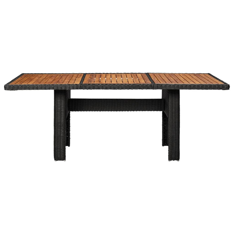 vidaXL 9 Piece Garden Dining Set Poly Rattan Black