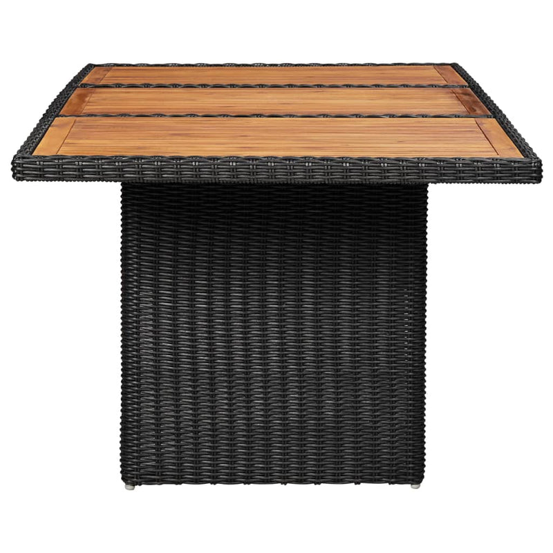 vidaXL 9 Piece Garden Dining Set Poly Rattan Black