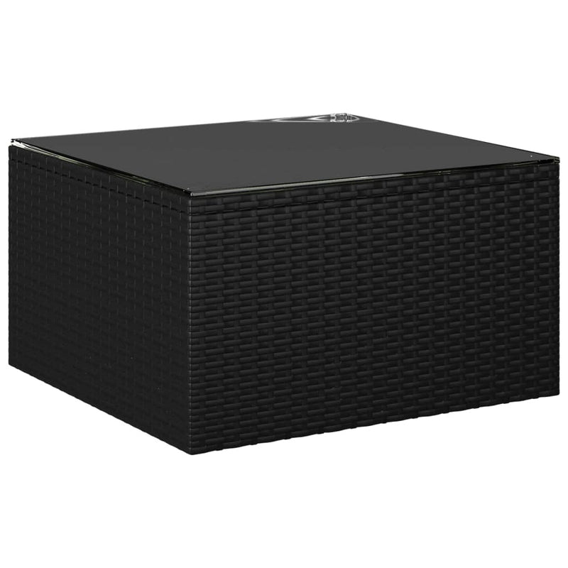 vidaXL 11 Piece Garden Lounge Set with Cushions Poly Rattan Black