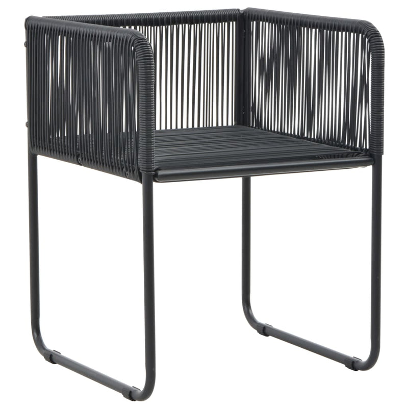 vidaXL 5 Piece Garden Dining Set PVC Rattan Black