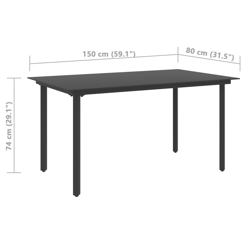 vidaXL 5 Piece Garden Dining Set PVC Rattan Black