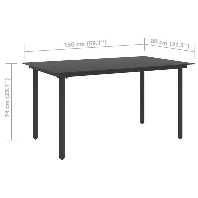 vidaXL 5 Piece Garden Dining Set PVC Rattan Black