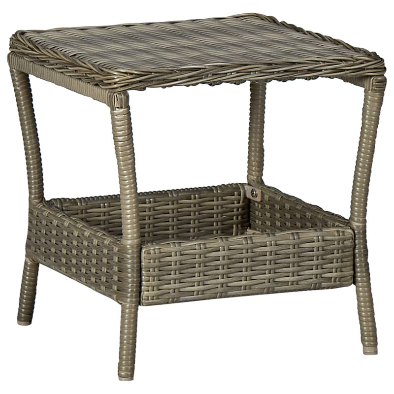 vidaXL 3 Piece Garden Lounge Set with Cushions Poly Rattan Brown