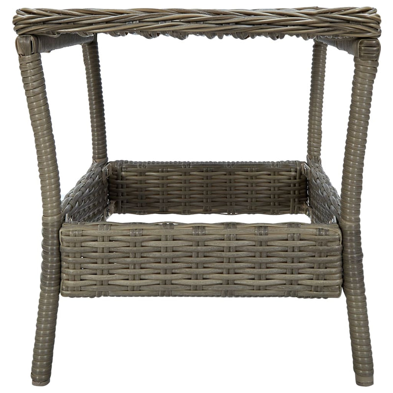 vidaXL 3 Piece Garden Lounge Set with Cushions Poly Rattan Brown