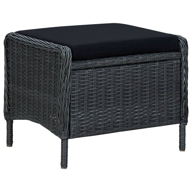 vidaXL 9 Piece Outdoor Dining Set with Cushions Poly Rattan Dark Grey