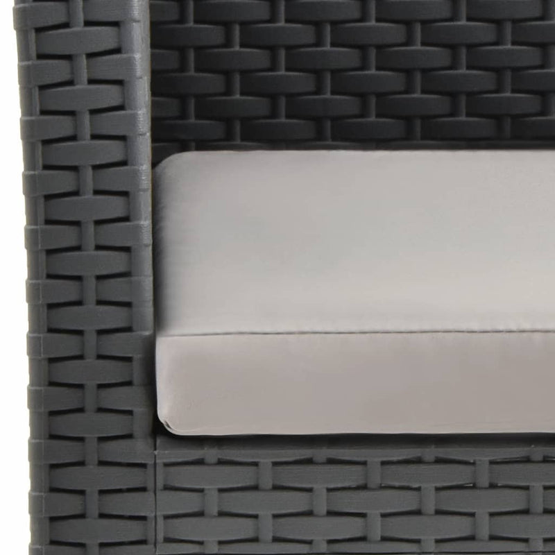 vidaXL Garden Chair with Cushion Anthracite 63x65x76 cm PP Rattan