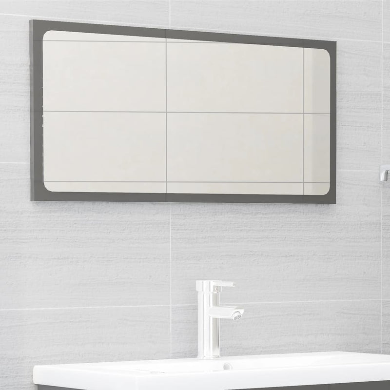 vidaXL 2 Piece Bathroom Furniture Set High Gloss Grey Engineered Wood