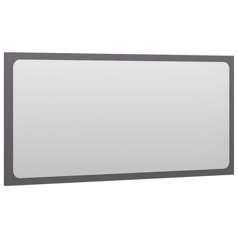 vidaXL 2 Piece Bathroom Furniture Set High Gloss Grey Engineered Wood