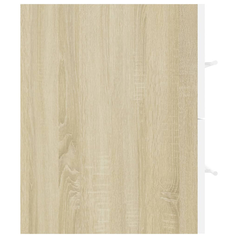 vidaXL 2 Piece Bathroom Furniture Set White and Sonoma Oak Engineered Wood