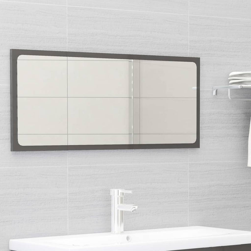 vidaXL 2 Piece Bathroom Furniture Set High Gloss Grey Engineered Wood