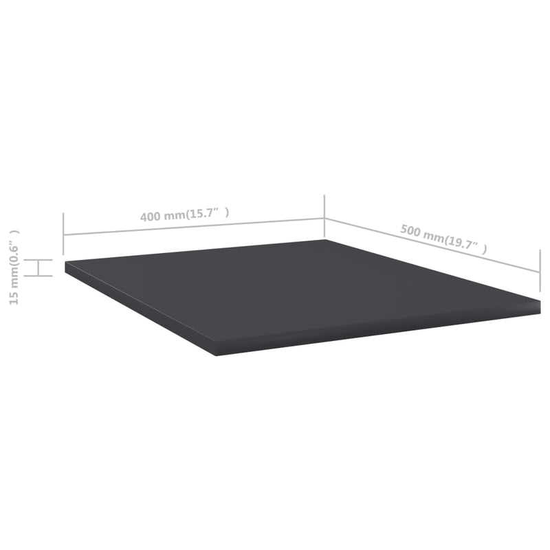 vidaXL Bookshelf Boards 4 pcs Grey 40x50x1.5 cm Engineered Wood
