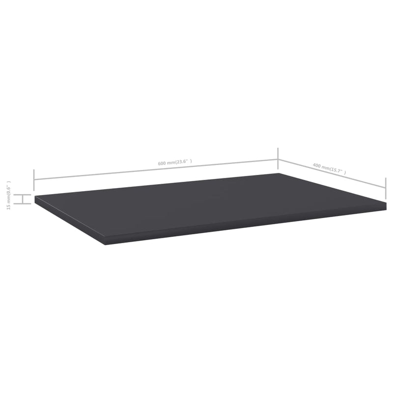 vidaXL Bookshelf Boards 4 pcs Grey 60x40x1.5 cm Engineered Wood