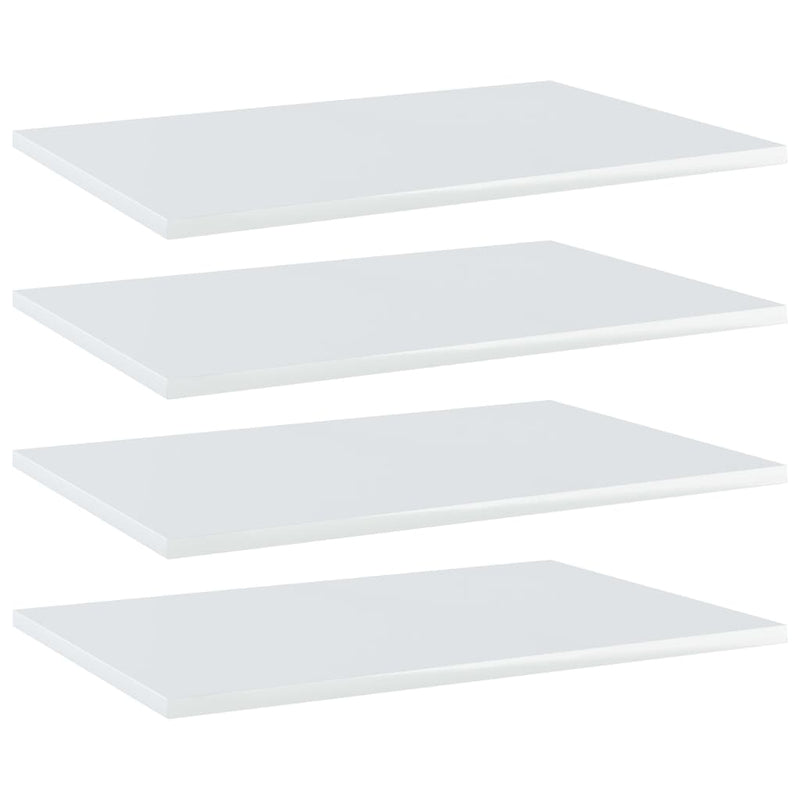 vidaXL Bookshelf Boards 4 pcs High Gloss White 60x40x1.5 cm Engineered Wood