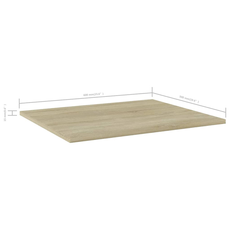 vidaXL Bookshelf Boards 8 pcs Sonoma Oak 60x50x1.5 cm Engineered Wood