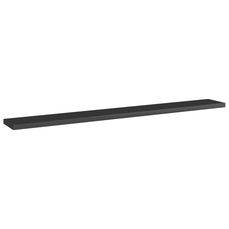 vidaXL Bookshelf Boards 4 pcs High Gloss Black 80x10x1.5 cm Engineered Wood