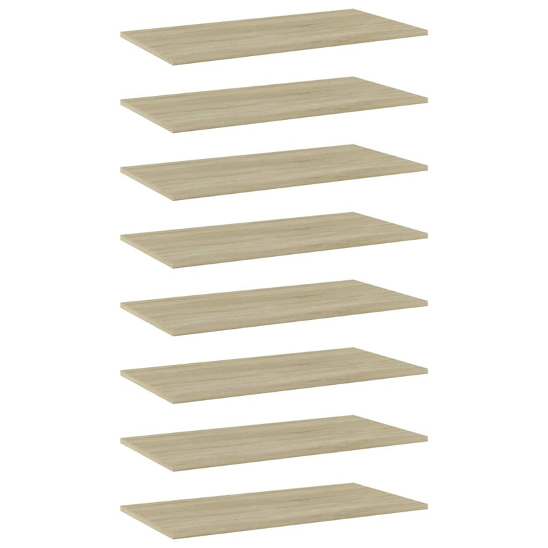 vidaXL Bookshelf Boards 8 pcs Sonoma Oak 80x40x1.5 cm Engineered Wood