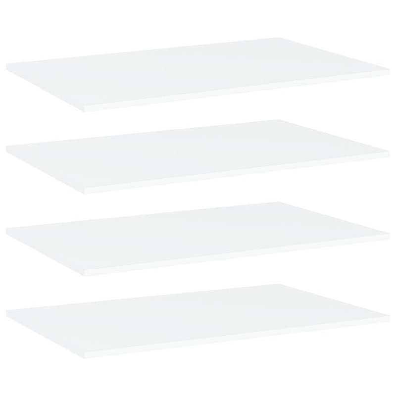 vidaXL Bookshelf Boards 4 pcs White 80x50x1.5 cm Engineered Wood