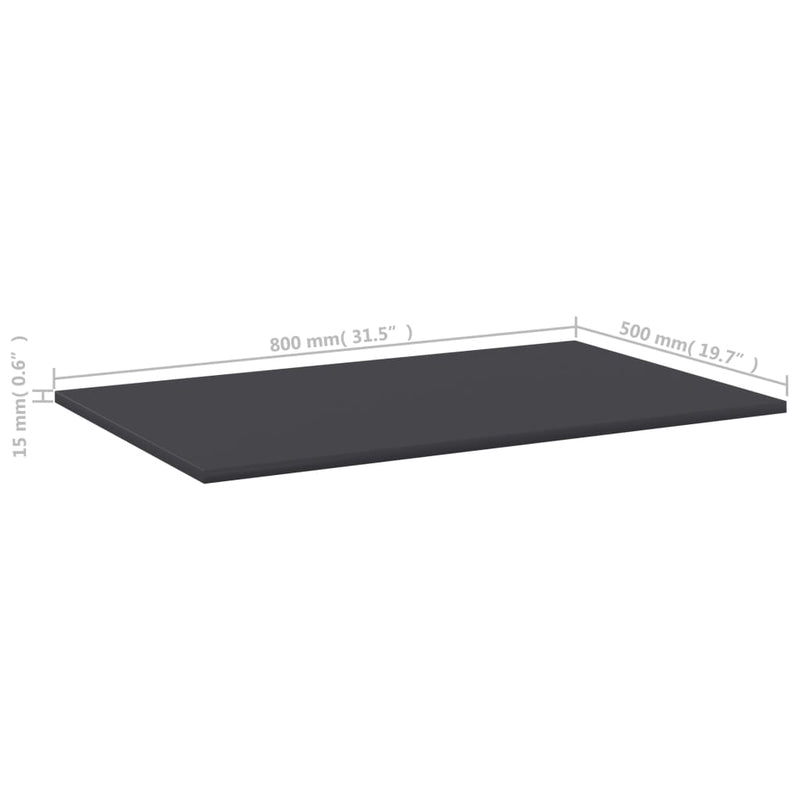 Bookshelf Boards 4 pcs Grey 80x50x1.5 cm Engineered Wood