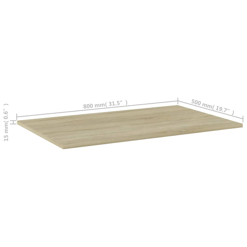 vidaXL Bookshelf Boards 4 pcs Sonoma Oak 80x50x1.5 cm Engineered Wood