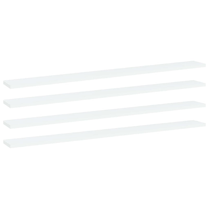 vidaXL Bookshelf Boards 4 pcs White 100x10x1.5 cm Engineered Wood