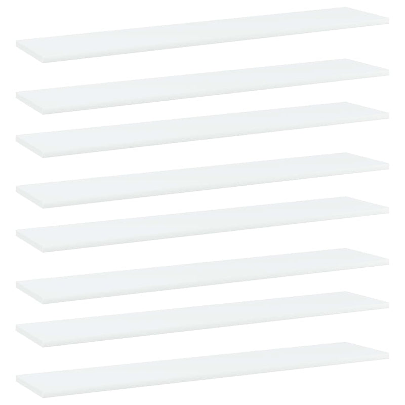 vidaXL Bookshelf Boards 8 pcs White 100x20x1.5 cm Engineered Wood