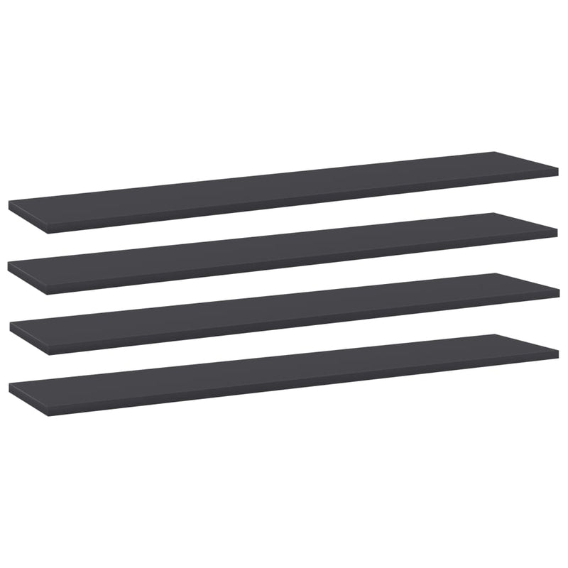 vidaXL Bookshelf Boards 4 pcs Grey 100x20x1.5 cm Engineered Wood