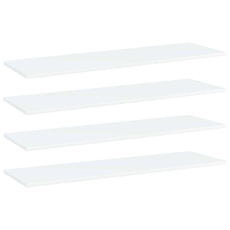 vidaXL Bookshelf Boards 4 pcs White 100x30x1.5 cm Engineered Wood