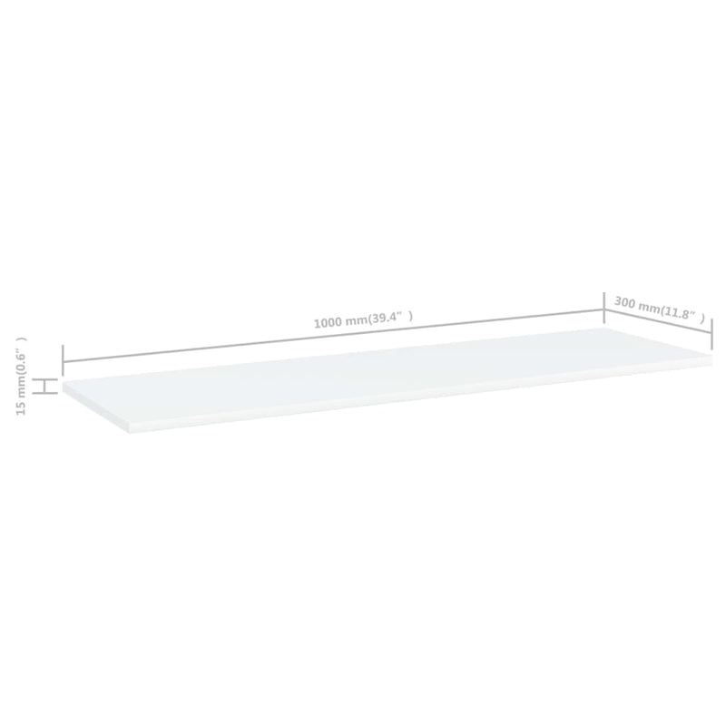 vidaXL Bookshelf Boards 8 pcs White 100x30x1.5 cm Engineered Wood