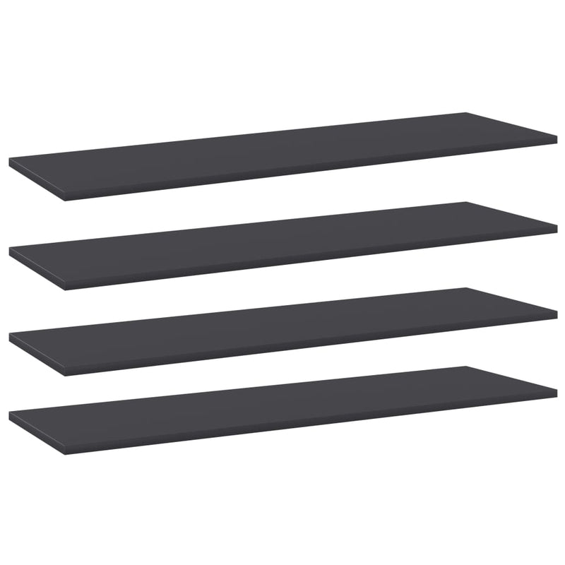 vidaXL Bookshelf Boards 4 pcs Grey 100x30x1.5 cm Engineered Wood