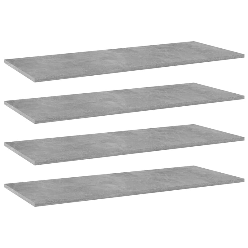 vidaXL Bookshelf Boards 4 pcs Concrete Grey 100x40x1.5 cm Engineered Wood