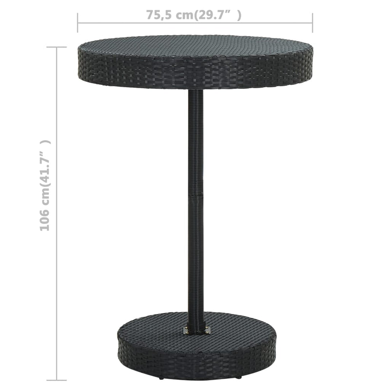 vidaXL 5 Piece Garden Bar Set with Cushions Poly Rattan Black