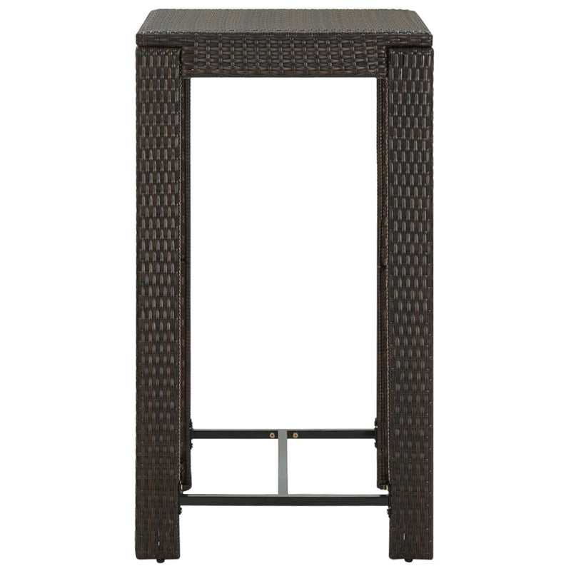 vidaXL 5 Piece Garden Bar Set with Cushions Poly Rattan Brown