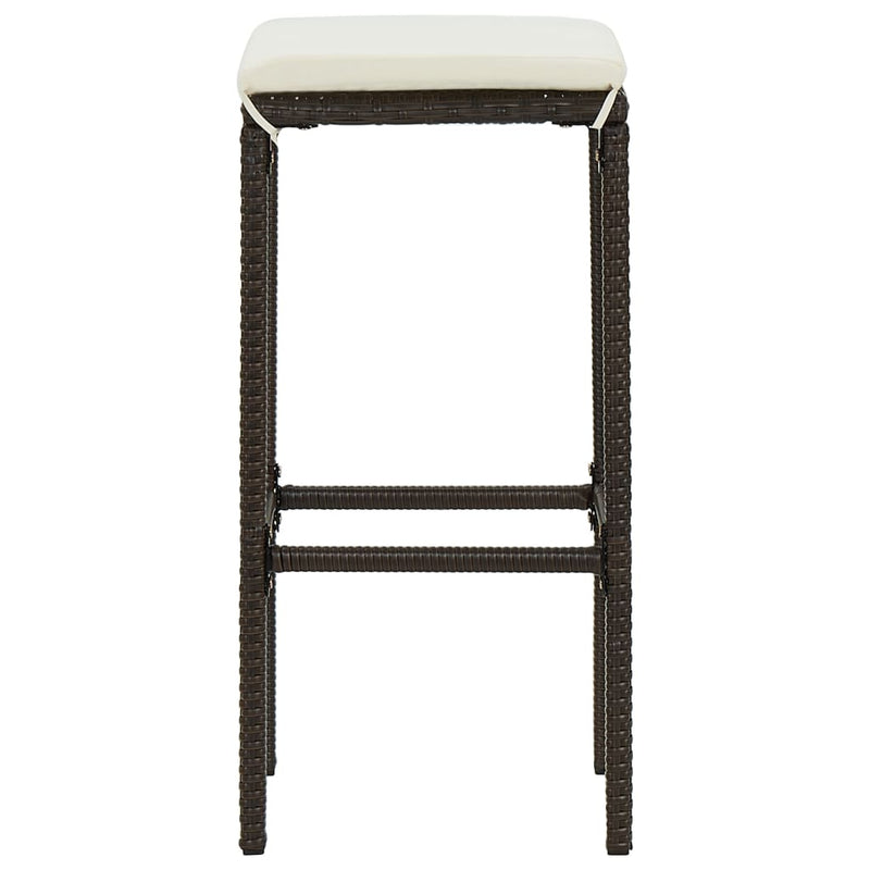 vidaXL 5 Piece Garden Bar Set with Cushions Poly Rattan Brown