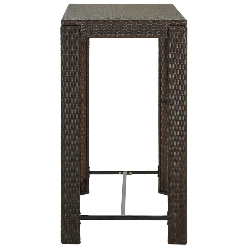 vidaXL 5 Piece Garden Bar Set with Cushions Poly Rattan Brown