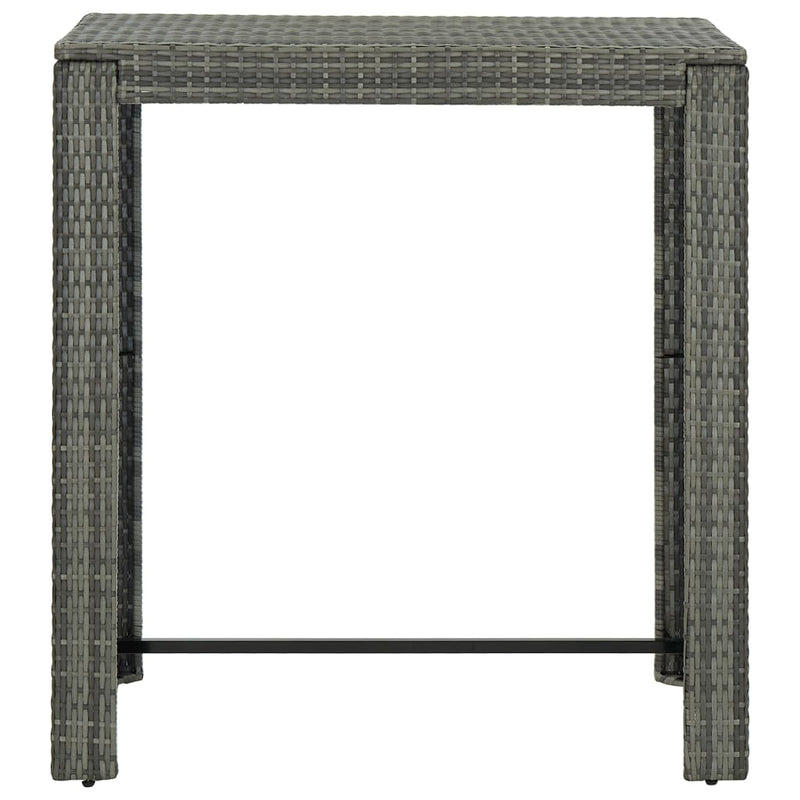 vidaXL 5 Piece Garden Bar Set with Cushions Poly Rattan Grey