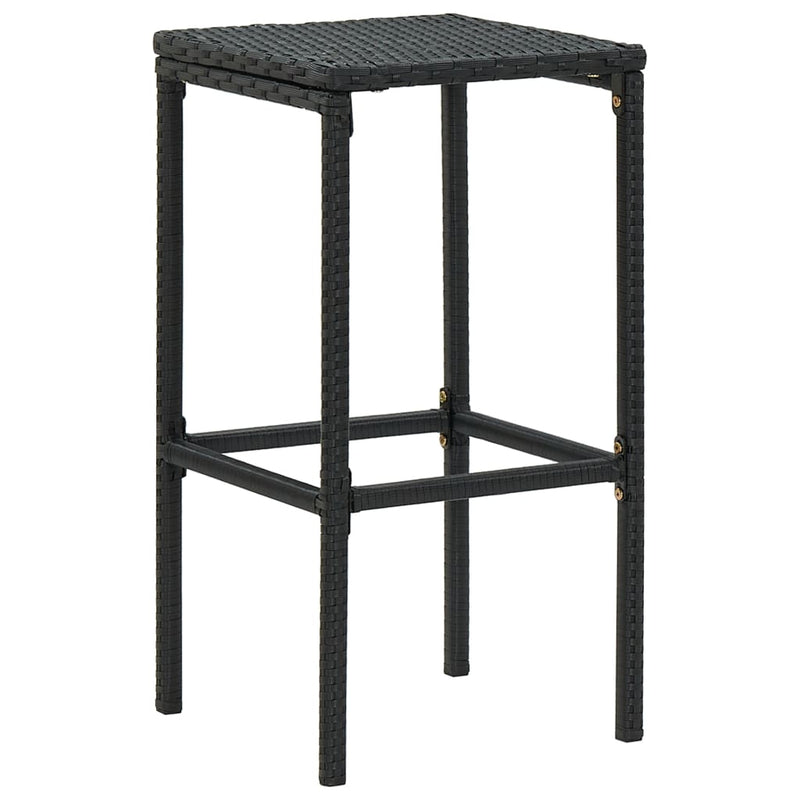 vidaXL 7 Piece Garden Bar Set with Cushions Poly Rattan Black