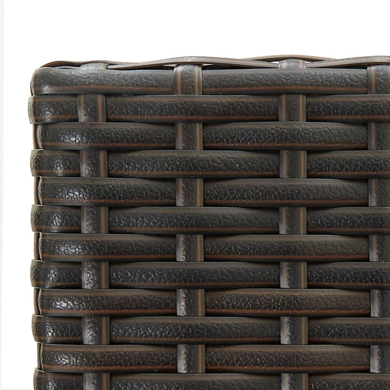 vidaXL 3 Piece Outdoor Bar Set with Armrest Poly Rattan Brown