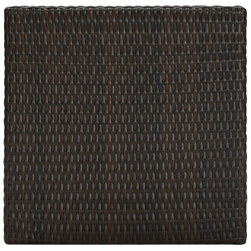 vidaXL 3 Piece Outdoor Bar Set with Armrest Poly Rattan Brown