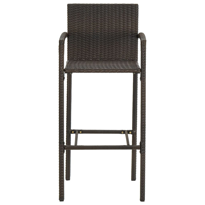 vidaXL 5 Piece Garden Bar Set Poly Rattan Brown